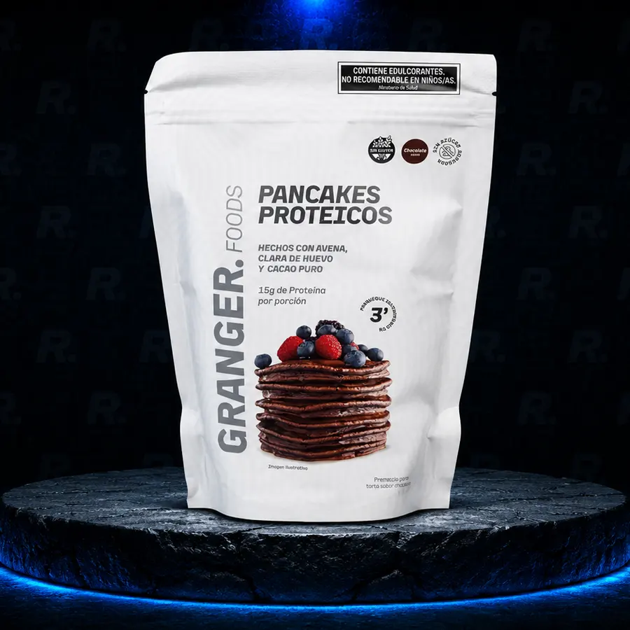 Envase de Granger Pancakes Proteicos 400 g · Chocolate